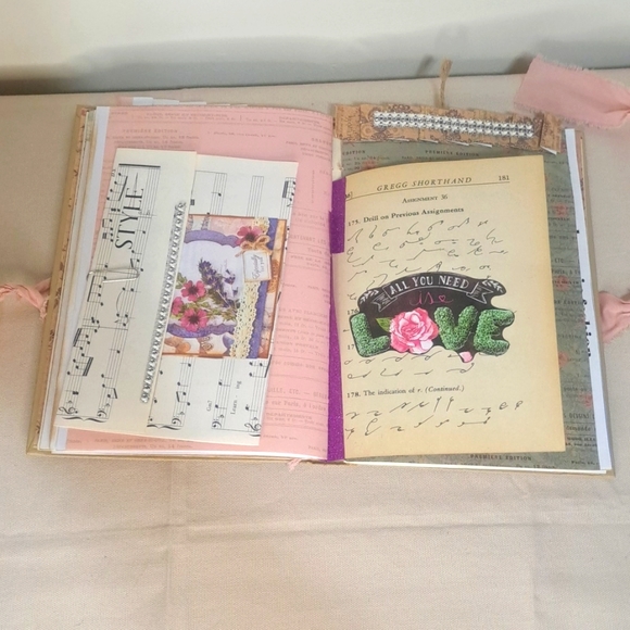 Handmade Junk Journal Diary Memory Keepsake with Bookmark and Tiny Notepad - Picture 13 of 13